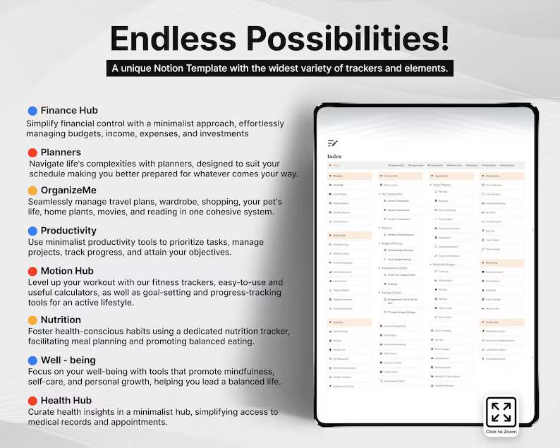 Advanced Life Planner – All-in-One Notion Template for Productivity & Growth